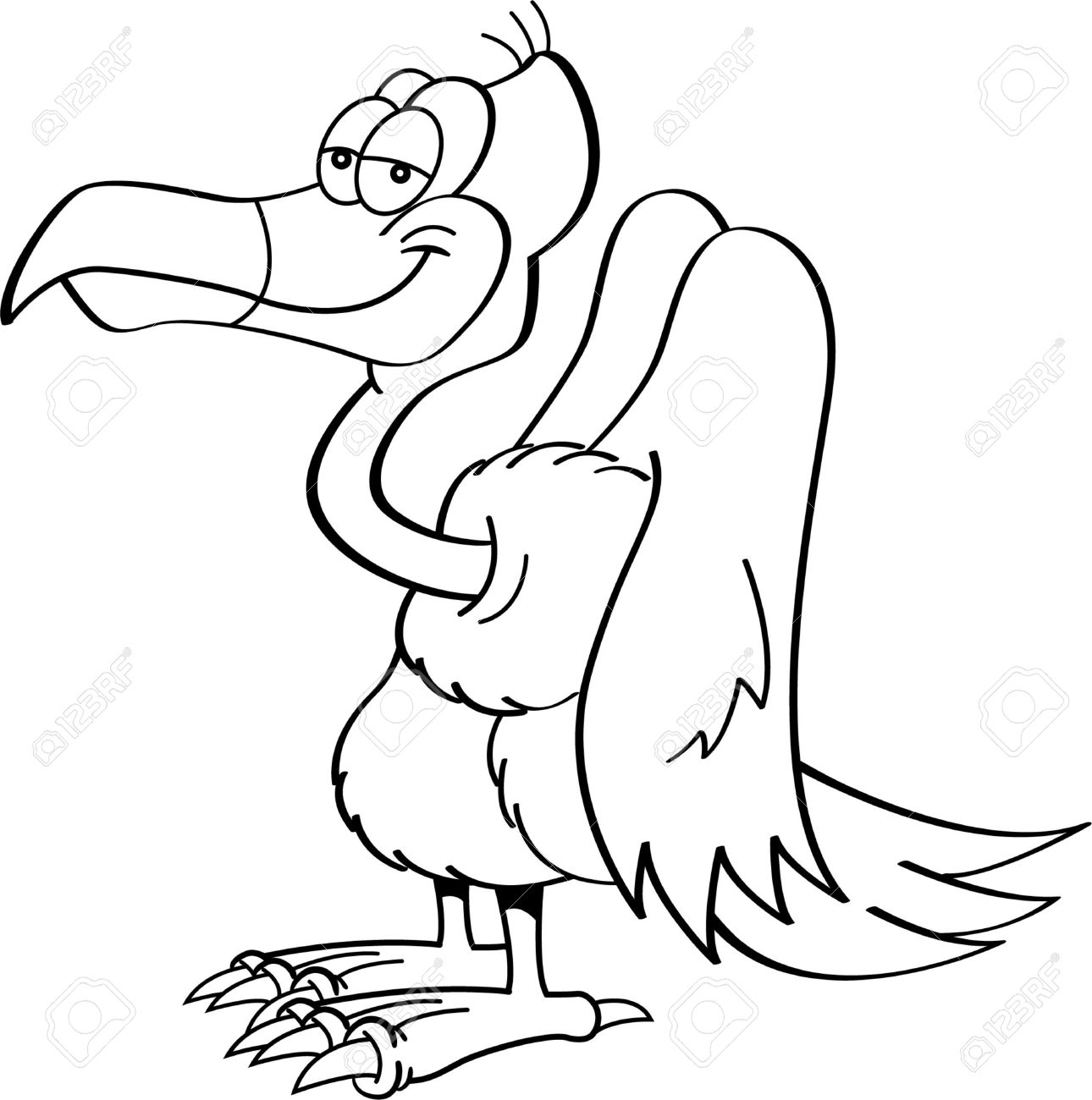 29465003-Black-and-white-illustration-of-a-buzzard--Stock-Photo